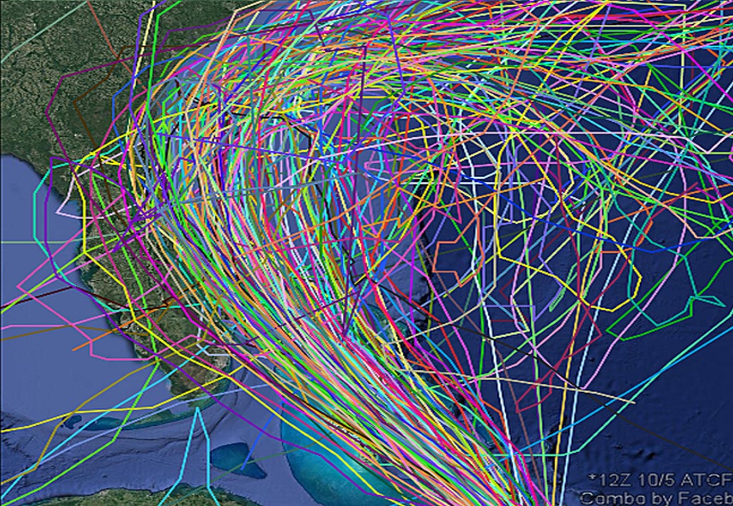 Hurricane Spaghetti Model Tracks (https://smartcorp.com/blog/what-silicon-valley-bank-can-learn-from-supply-chain-planning/attachment/2-scenarios-used-by-the-national-weather-service-to-predict-hurricane-tracks/)