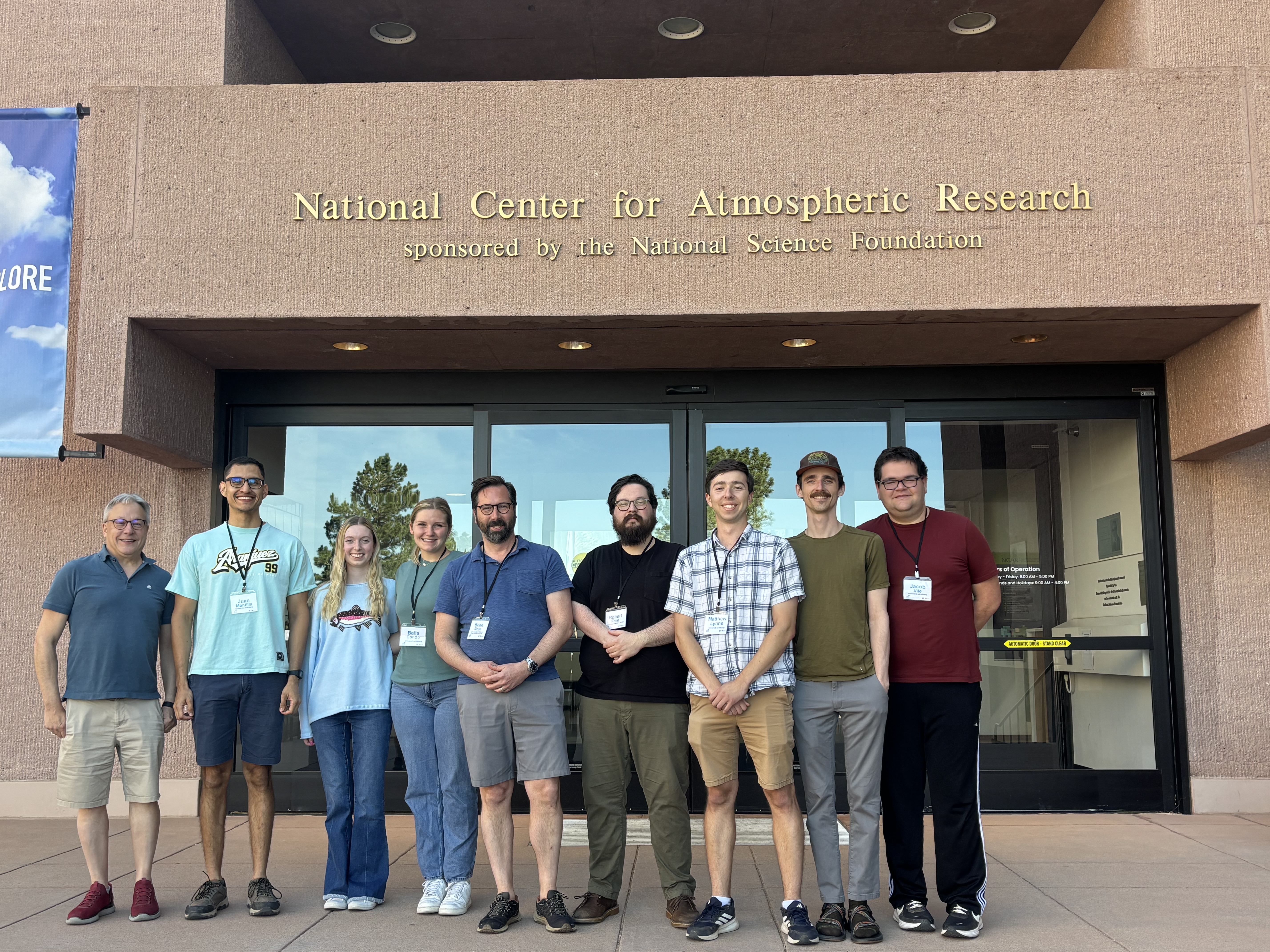 Pythia Cook-off 2026 participants from the University at Albany in front of the Mesa Lab main entrance