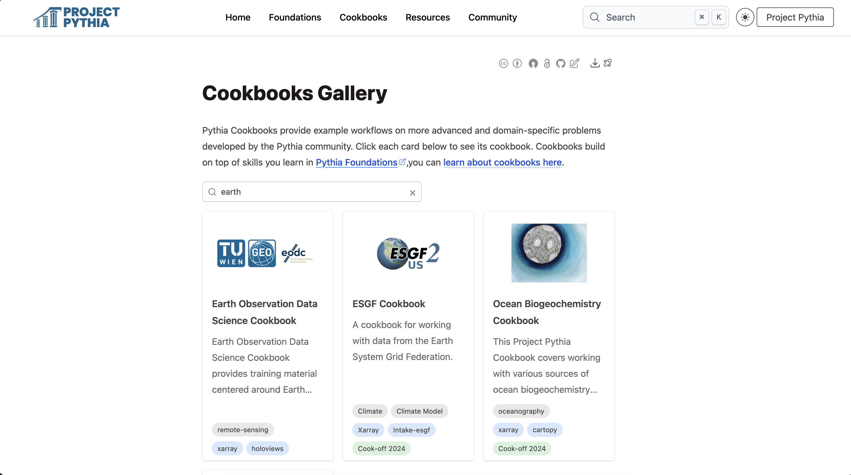 The redesigned Cookbook Gallery, with a search bar and consistent cards.