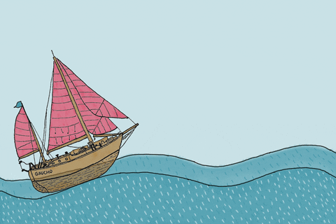 Ship on waves gif