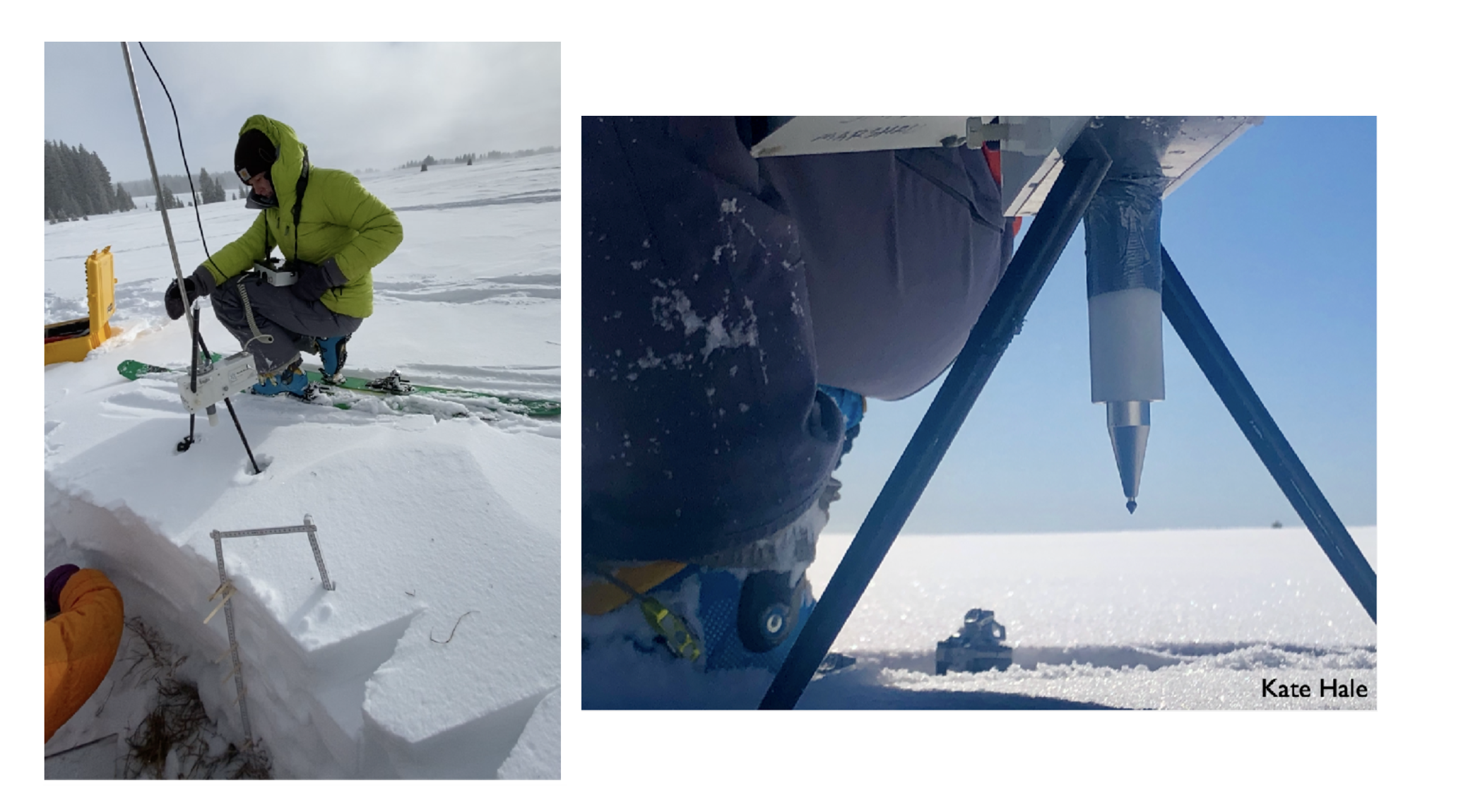 Left: Megan Mason operates the SMP. Right: Closeup of the SMP sensor tip.